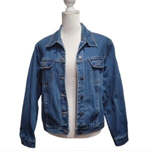 Bill Blass Medium Wash Denium Jean Vintage 90s Jacket Unisex Size Large